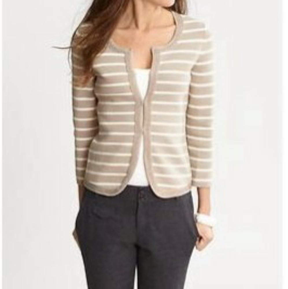 Banana RepublicMETALLIC TRIM STRIPED SWEATER